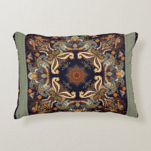 Floral shawl design. Square ornament with decorati Decorative Cushion