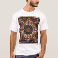 Floral shawl square ornament: Indian batik.