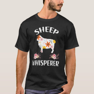 Floral Sheep Whisperer Ram Expert Lamb Fans Farmer T-Shirt