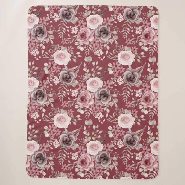 Floral Sherpa Blanket (Front)