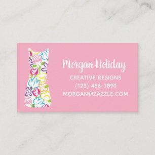 Floral Shift Dress Business or Contact Cards