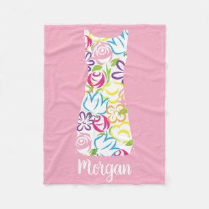 Floral Shift Dress Personalised Fleece Blanket
