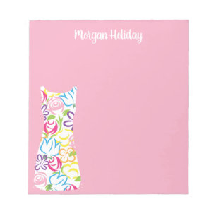 Floral Shift Dress Personalised Notepad