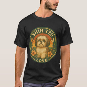 Floral Shih Tzu Dog T-Shirt
