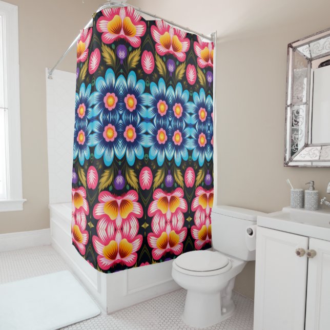 floral shower curtain (In Situ)