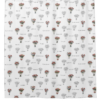 Floral Shower Curtain: Elegant Flower Bouquet Desi Shower Curtain