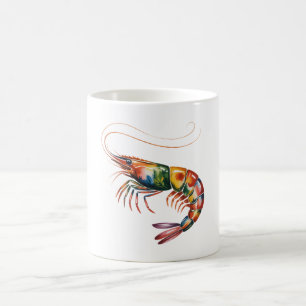 Floral Shrimp Art Coffee Mug