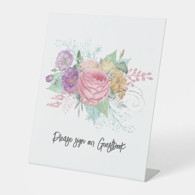 Floral Sign Our Guestbook Wedding (Front)