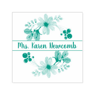 Floral Signature Self-inking Stamp