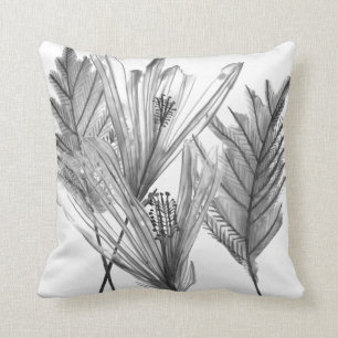Floral Silhouette - Grey Cushion