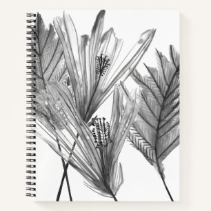 Floral Silhouette - Grey Notebook