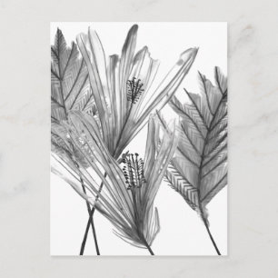 Floral Silhouette - Grey Postcard