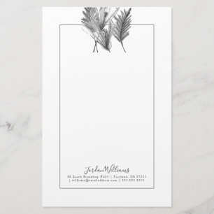Floral Silhouette - Grey Stationery