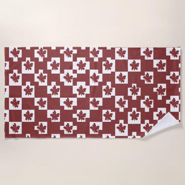 Floral silhouette pattern. beach towel (Front)