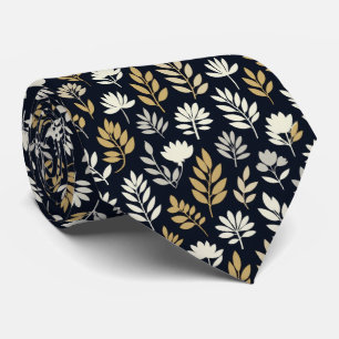 Floral Silhouette Pattern Tie