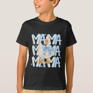 Floral Silly Goose Boho Mama Mum Farm Duck Animal T-Shirt