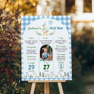 Floral Silly Goose Milestone Photo Poster