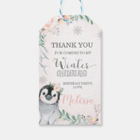 Floral Silver Penguin Winter Onederland Birthday