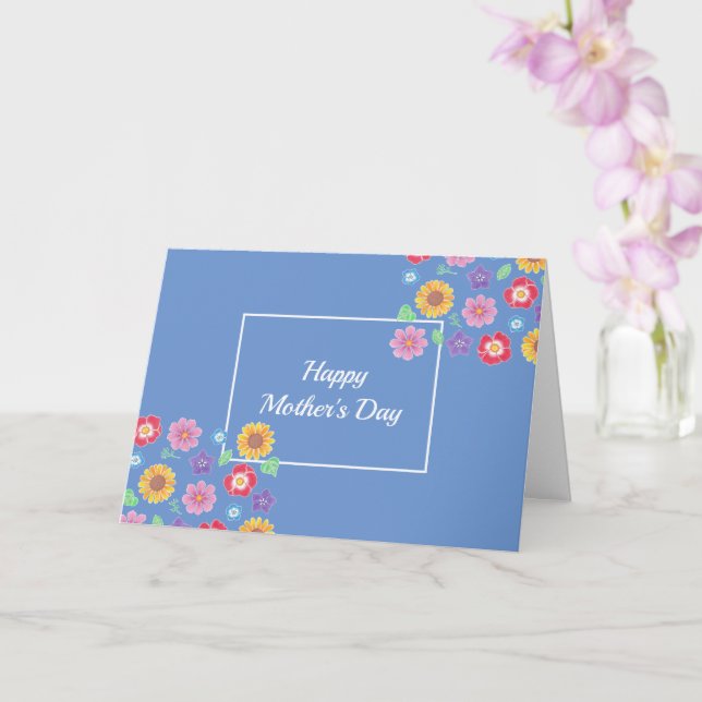 Floral Simple Folded Greeting / Mother's day Card (Orchid)