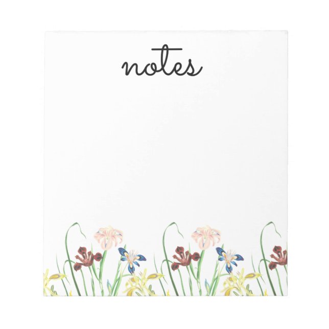 Floral Simple Modern Minimalist Notepad (Front)