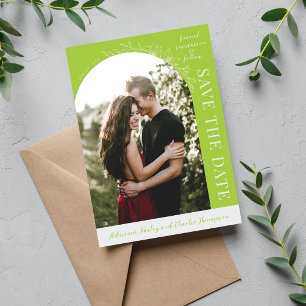 Floral Simplicity 1 Chartreuse Green Save The Date