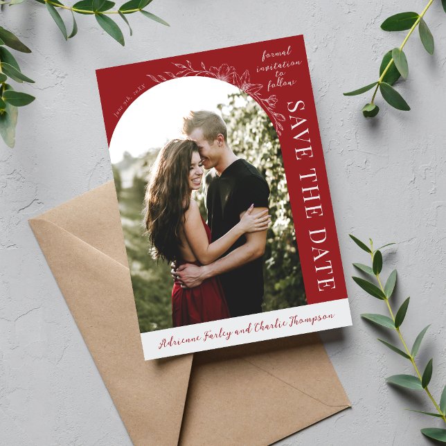 Floral Simplicity 1 Cranberry Save The Date (Creator Uploaded)