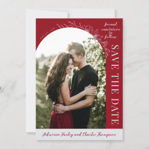 Floral Simplicity 1 Cranberry Save The Date