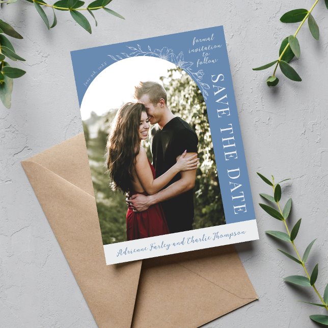 Floral Simplicity 1 Denim Blue Save The Date (Creator Uploaded)