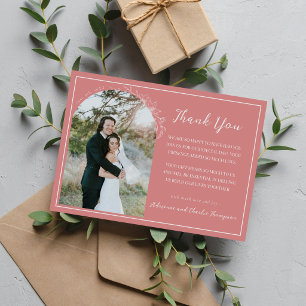 Floral Simplicity 1 Dusty Rose Wedding Thank You Card