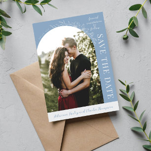 Floral Simplicity 1 Glacier Blue Save The Date