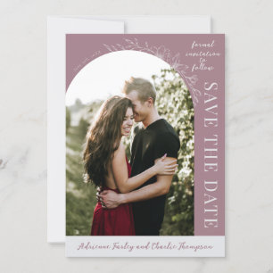 Floral Simplicity 1 Mauve Save The Date