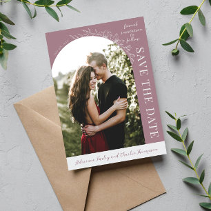 Floral Simplicity 1 Mauve Save The Date