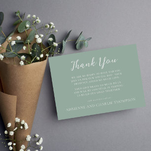 Floral Simplicity 1 Modern Green Thank You Note Card