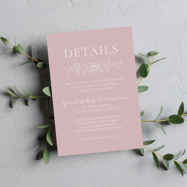 Floral Simplicity 1 Moonlight Minimal Wedding Enclosure Card (Creator Uploaded)