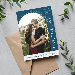 Floral Simplicity 1 Neptune Teal Save The Date