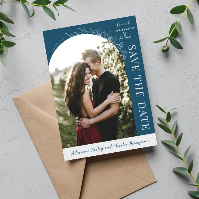 Floral Simplicity 1 Neptune Teal Save The Date (Creator Uploaded)