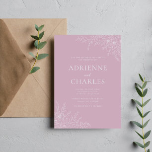 Floral Simplicity 1 Wisteria Minimal Wedding Invitation