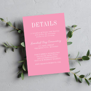 Floral Simplicity 2 Ballet Pink Minimalist Wedding Enclosure Card
