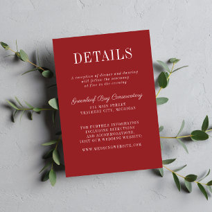 Floral Simplicity 2 Cranberry Minimalist Wedding Enclosure Card