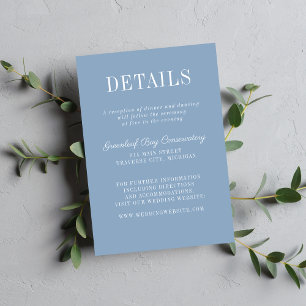 Floral Simplicity 2 Glacier Blue Minimal Wedding Enclosure Card