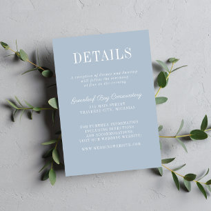 Floral Simplicity 2 Ice Blue Minimalist Wedding Enclosure Card