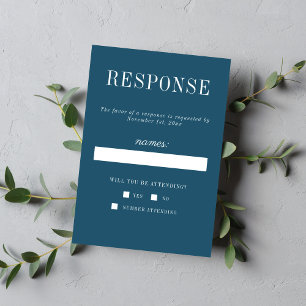 Floral Simplicity 2 Neptune Minimalist Wedding RSVP Card