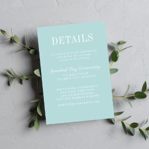 Floral Simplicity 2 Ocean Mist Minimalist Wedding Enclosure Card