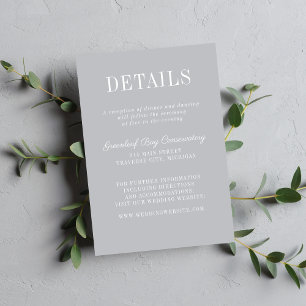 Floral Simplicity 2 Sterling Minimalist Wedding Enclosure Card