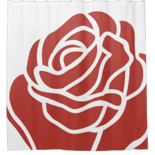 Floral Single Red Rose Shower Curtain