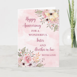 Floral Sister and Brother in Law Anniversary Card
