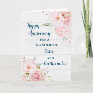 Floral Sister and Brother in Law Anniversary Card