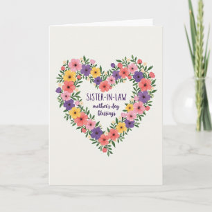 Floral Sister In Law Card