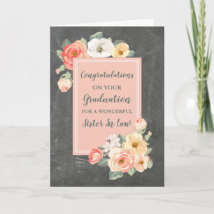 Floral Sister In Law Congratulations Graduation Card