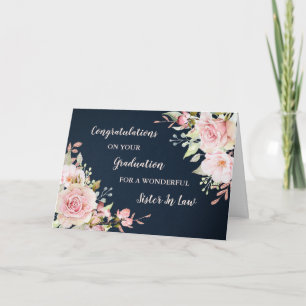 Floral Sister in Law Congratulations Graduation Card